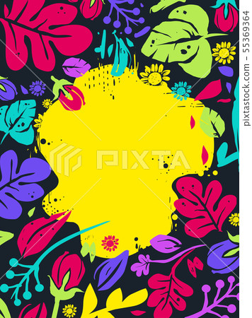 Floral Tropical Frame Background Illustration 55369364