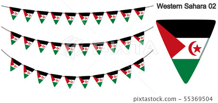 Garland vector flag (bunting garland) with flag of west sahara 55369504