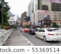 Blurred photo light of traffic car on the city str 55369514