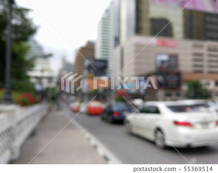 Blurred photo light of traffic car on the city str Blurred photo light of traffic car on the city str 55369514