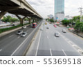 Blur traffic road in the morning background. 55369518
