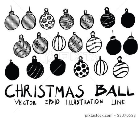 Hand drawn christmas ball isolated Vector sketch - Stock Illustration ...