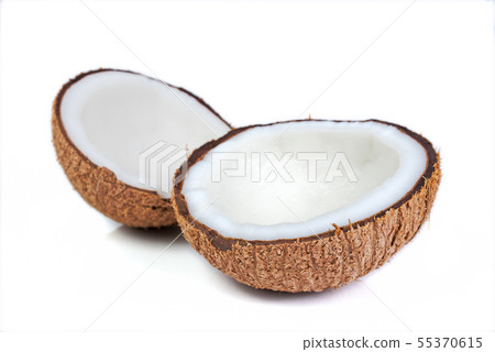 Coconuts isolated on the white background, Clippin 55370615