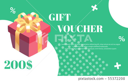 Gift voucher. Vector template for gift card or discount offer. 55372208