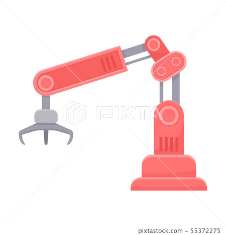 Pink robotic arm with floor clip. Vector illustration on white background. Pink robotic arm with floor clip. Vector illustration on white background. 55372275