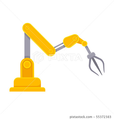 Orange robotic arm. Vector illustration on white background. Orange robotic arm. Vector illustration on white background. 55372383