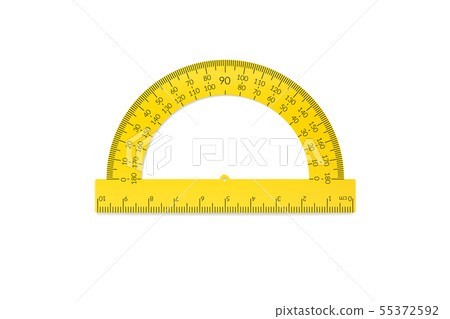 Plastic circular protractor with a ruler in metric Plastic circular protractor with a ruler in metric 55372592