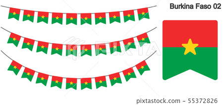 布基納法索旗幟矢量數據（彩旗花環） 55372826