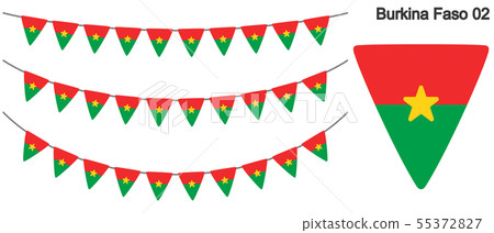 布基納法索旗幟矢量數據（彩旗花環） 55372827