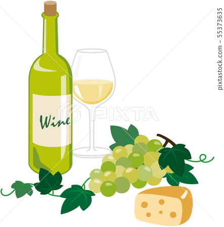 White wine and cheese 55373635