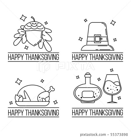 set of thanksgiving logos. Vector illustration 55373898
