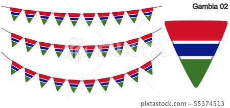 Garland vector flag (bunting garland) with flag of Gambia 55374513