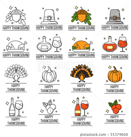 set of thanksgiving logos. Vector illustration set of thanksgiving logos. Vector illustration 55374608
