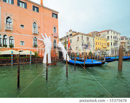 Italy-Venice Grand Canal, Foscari Palace, Ca Sagredo Hotel, Hand Monuments Cloudy Italy-Venice Grand Canal, Foscari Palace, Ca Sagredo Hotel, Hand Monuments Cloudy 55375676