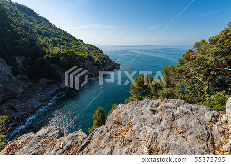 Small Bay In The Gulf Of La Spezia Liguria Italy Stock Photo 55375795 Pixta