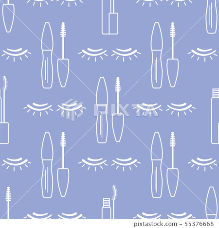 Vector seamless pattern with eyelashes Makeup 55376668