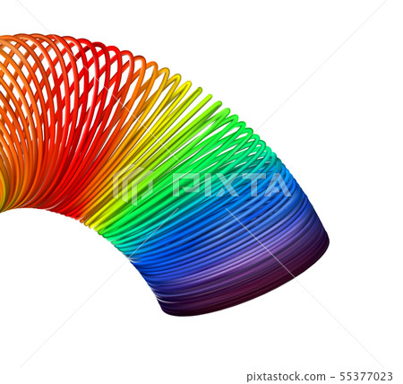 Rainbow spiral spring vector illustration on white Rainbow spiral spring vector illustration on white 55377023