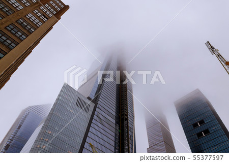 Skyline of NYC Manhattan from Mid Town on a Misty Skyline of NYC Manhattan from Mid Town on a Misty 55377597