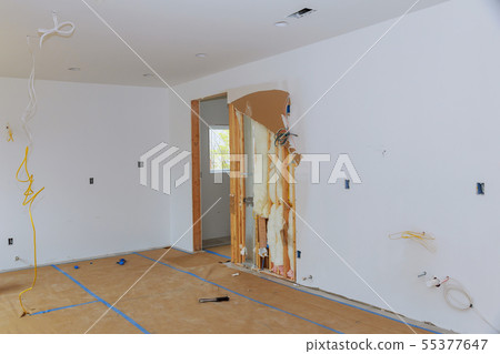 House under renovation at construction in newly House under renovation at construction in newly 55377647