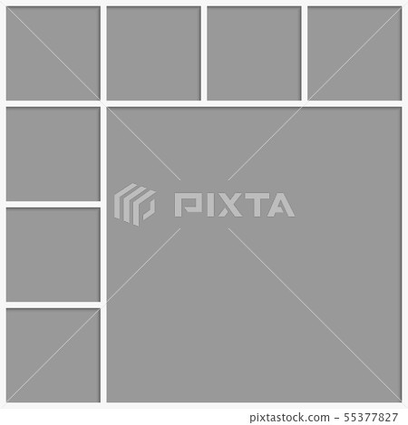 Vector empty collage board eight frames, photo 55377827