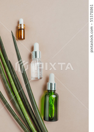 Organic, natural cosmetics. Hyaluronic acid, dysport, anti-aging care. Flat lay Organic, natural cosmetics. Hyaluronic acid, dysport, anti-aging care. Flat lay 55378861