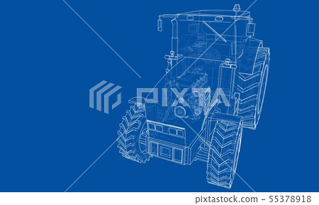 Farm Tractor Concept. Vector 55378918