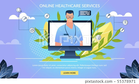 Informative Banner Online Healthcare Services.  55378971
