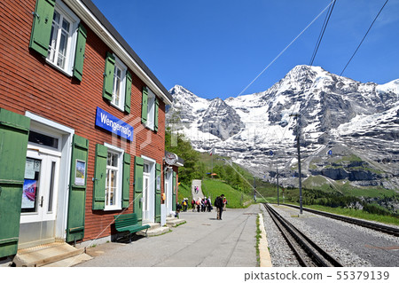 View of Eiger and Monch from Wengenalp Station View of Eiger and Monch from Wengenalp Station 55379139