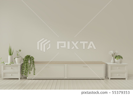 Mock up Tv cabinet in empty room white wall . 3d Mock up Tv cabinet in empty room white wall . 3d 55379353
