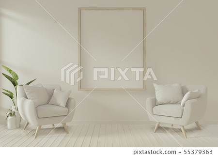 Interior mock up poster frame and armchair in Interior mock up poster frame and armchair in 55379363
