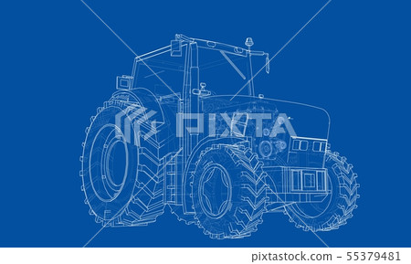 Farm Tractor Concept. Vector Farm Tractor Concept. Vector 55379481