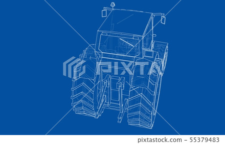 Farm Tractor Concept. Vector Farm Tractor Concept. Vector 55379483