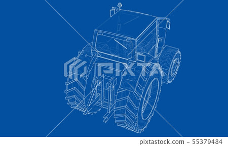 Farm Tractor Concept. Vector Farm Tractor Concept. Vector 55379484
