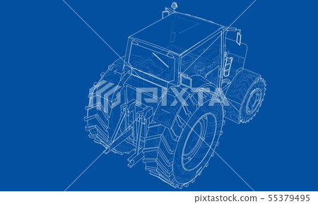 Farm Tractor Concept. Vector Farm Tractor Concept. Vector 55379495