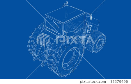 Farm Tractor Concept. Vector 55379496