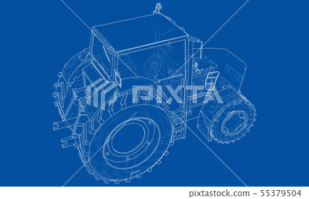Farm Tractor Concept. Vector 55379504