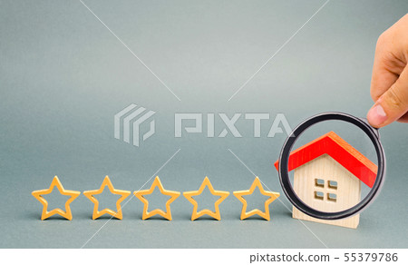Five stars and a wooden house  55379786