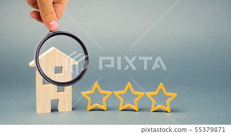 Three stars and a wooden house  55379871