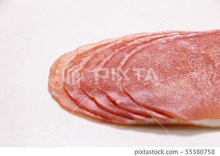 Raw ham (lux ham) slices. Unheated meat products. Raw ham (lux ham) slices. Unheated meat products. 55380758