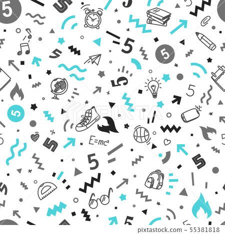 Back to school seamless vector pattern. Wrapping 55381818