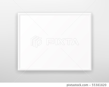 Modern white frame. Photo frame on a wall. Vector 55381820