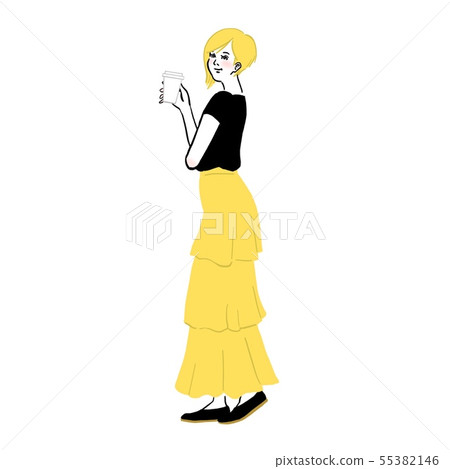 在辦公室喝咖啡的女人 在辦公室喝咖啡的女人 55382146