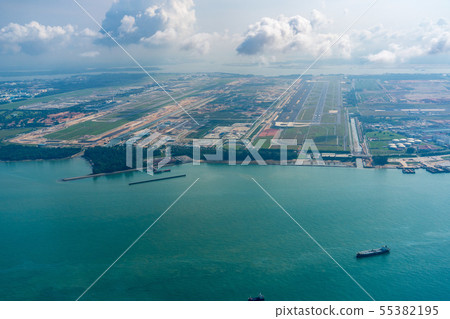 Singapore Changi International Airport Aerial View 55382195