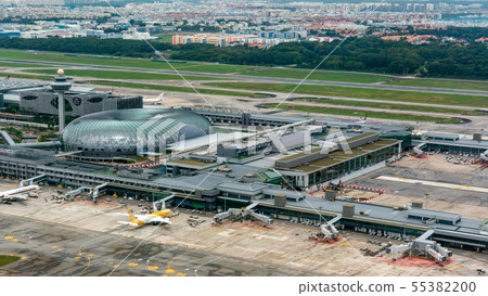 Singapore Changi International Airport Aerial View 55382200