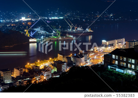 [Hiroshima Prefecture] Night view of Onomichi city 55382383