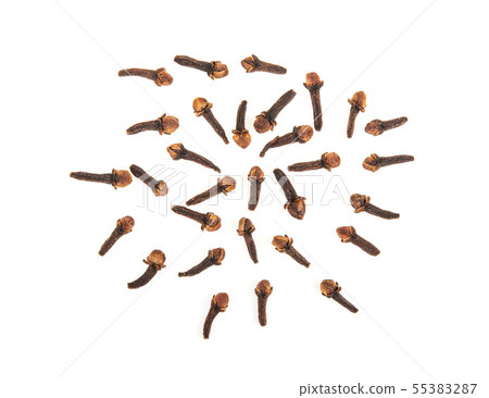 cloves spices on white background top view cloves spices on white background top view 55383287