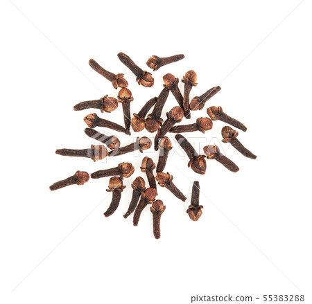 cloves spices on white background top view cloves spices on white background top view 55383288