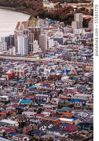 Aerial view buildings in residential area of Aerial view buildings in residential area of 55383778