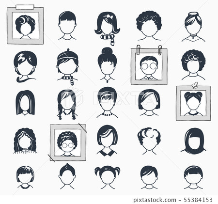 Simple avatar icons Simple avatar icons 55384153