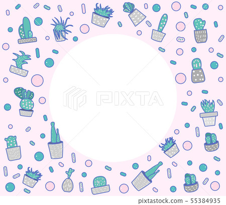 Vector compositon of doodle cactus design set. Vector compositon of doodle cactus design set. 55384935